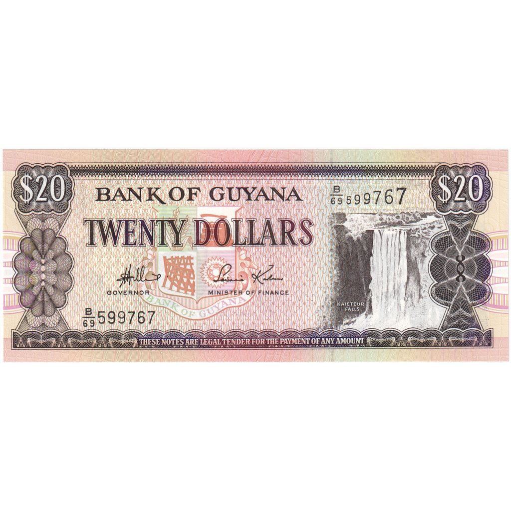 Guyana,
20 dolárov,
UNC (65-70)