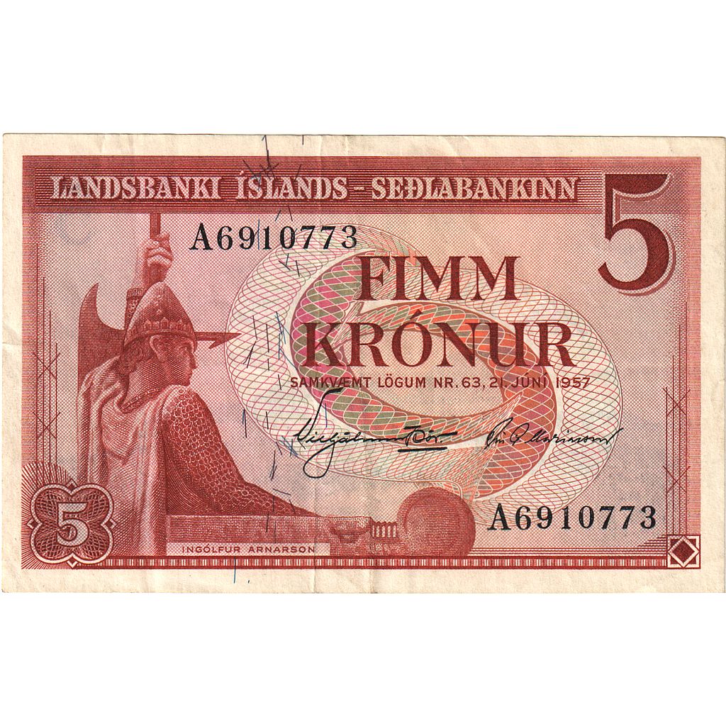 Island,
5 korún,
21. júna 1957
