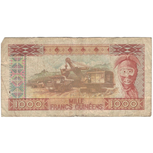 bankovka,
Guinea,
1000 frankov