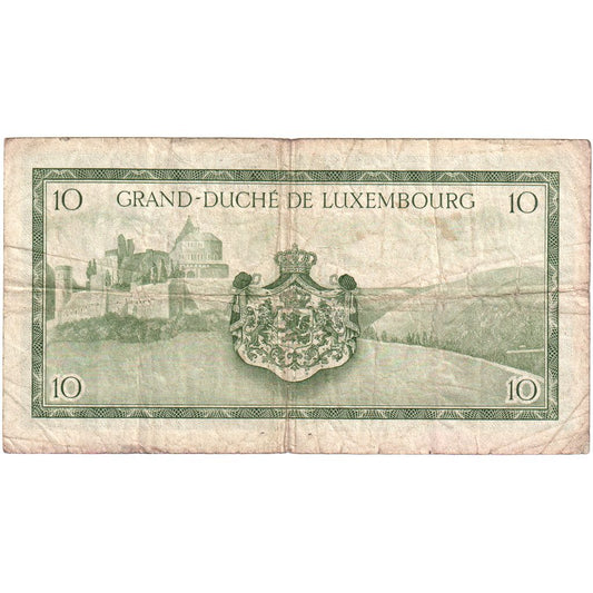 Luxembursko,
 
 10 frankov,
 
 Bez dátumu (1954)