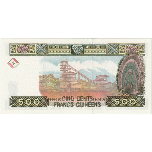 Guinea,
 
 500 frankov,
 
 UNC(65-70)