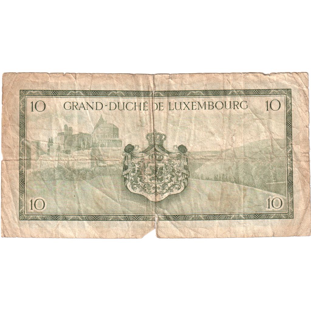 Luxembursko,
 
 10 frankov,
 
 VF (20-25)