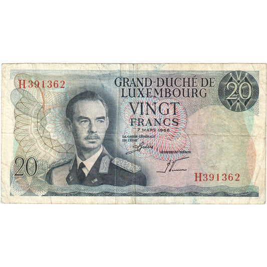 Luxembursko,
 
 20 frankov,
 
 7. 3. 1966