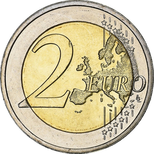 Luxembursko, 
  
  2 eurá, 
  
  10 Jahre Euro-Bageld