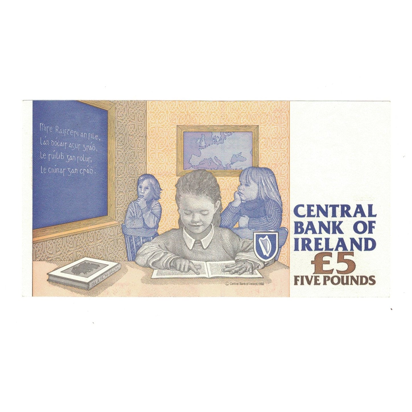 bankovka,
 
 Írsko – Írska republika,
 
 5 libier