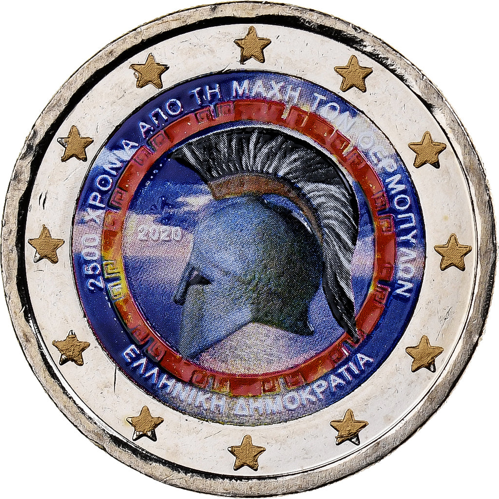 Grécko, 
  
  2 eurá, 
  
  Coloriert