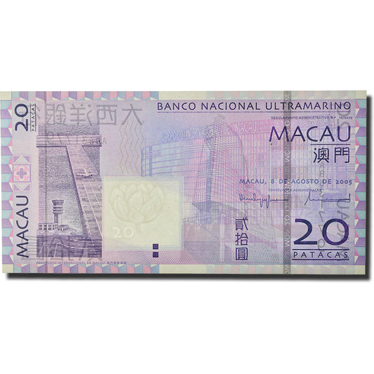 bankovka,
 
 Macao,
 
 20 Pataqov