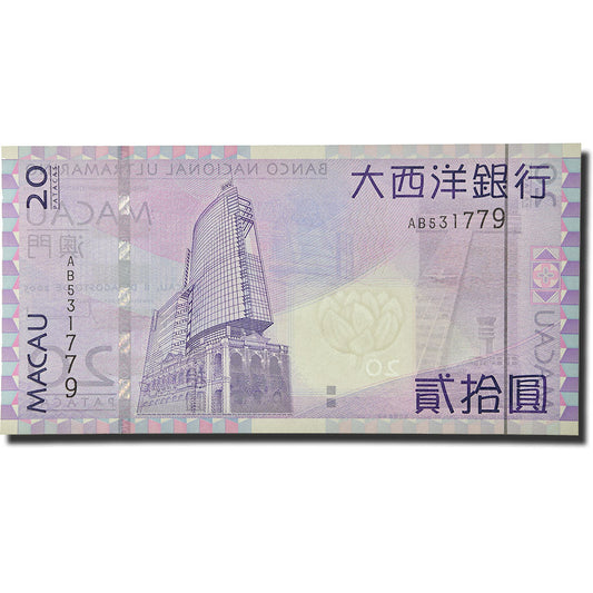 bankovka,
 
 Macao,
 
 20 Pataqov