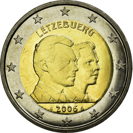 Luxembursko, 
  
  2 eurá, 
  
  25. Jahrestag von Großherzog Guillaume