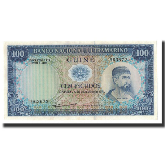 bankovka, 
  
  portugalská guinea, 
  
  100 escudo