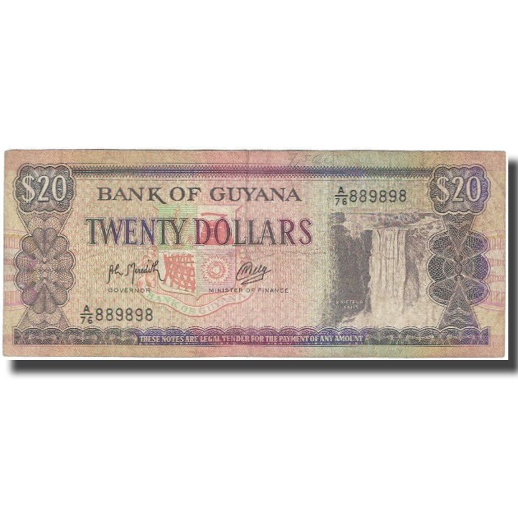 bankovka,
 
 Guyana,
 
 20 dolárov