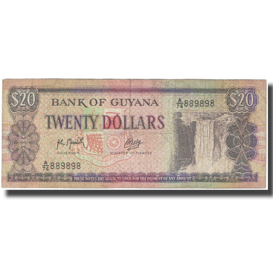 bankovka,
 
 Guyana,
 
 20 dolárov