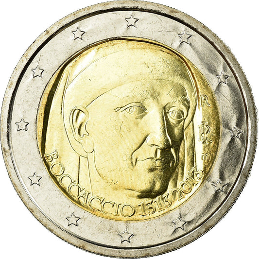 taliančina, 
  
  2 eurá, 
  
  Giovanni Boccaccio