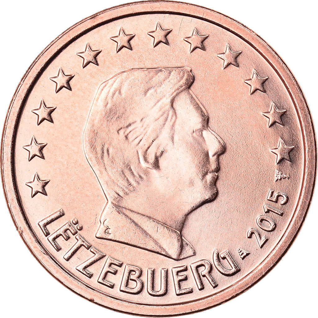 Luxembursko,
 
 2 euro centy,
 
 2015