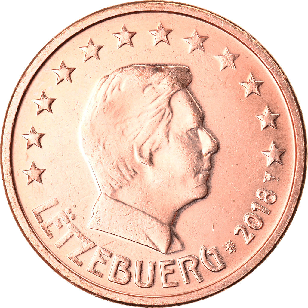 Luxembursko,
 
 2 euro centy,
 
 2018