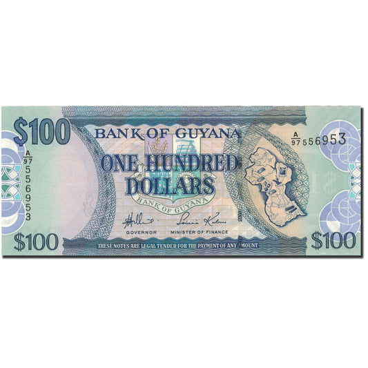bankovka,
 
 Guyana,
 
 100 dolárov