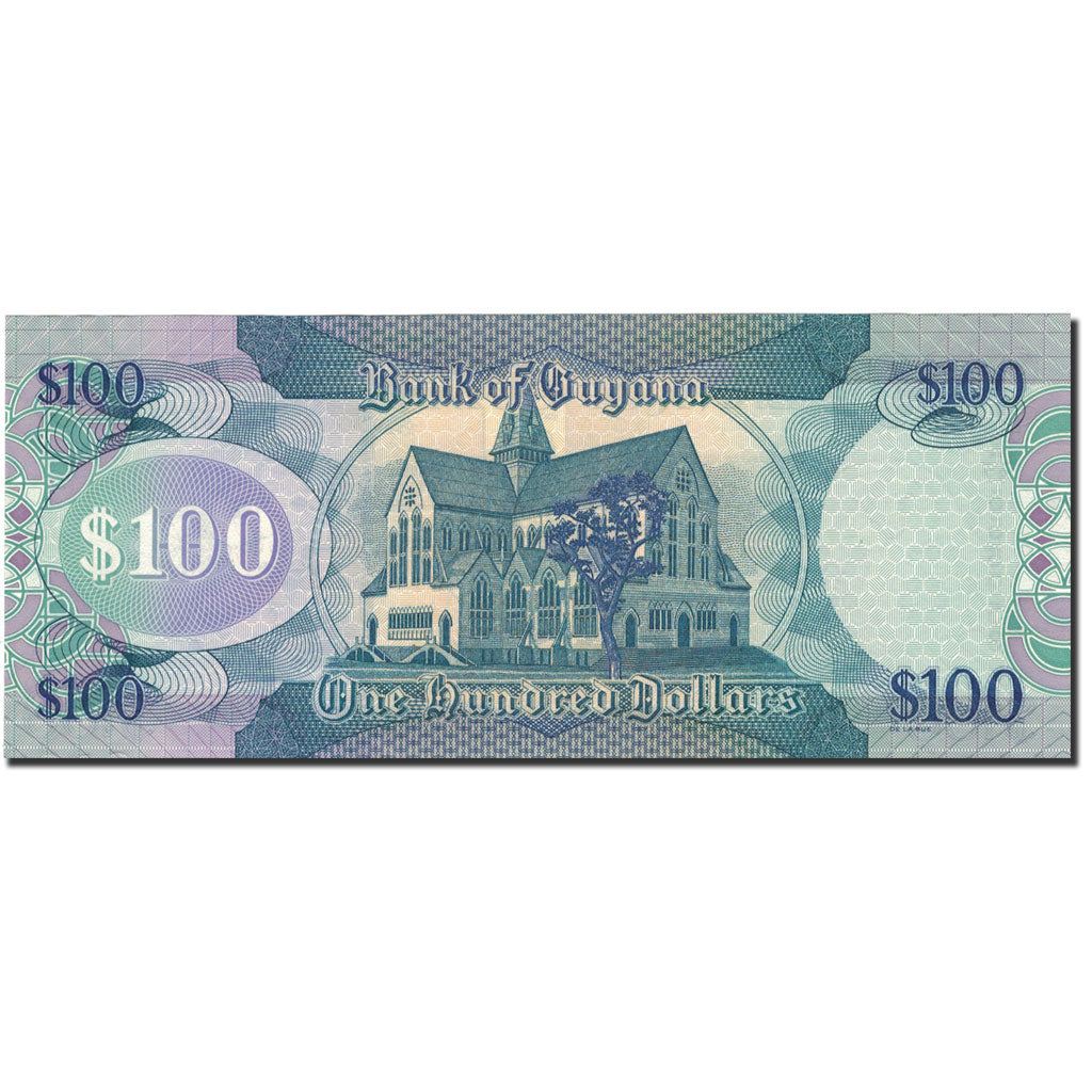 bankovka,
 
 Guyana,
 
 100 dolárov