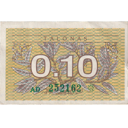 Litva,
 
 0,10 kupónov,
 
 1991