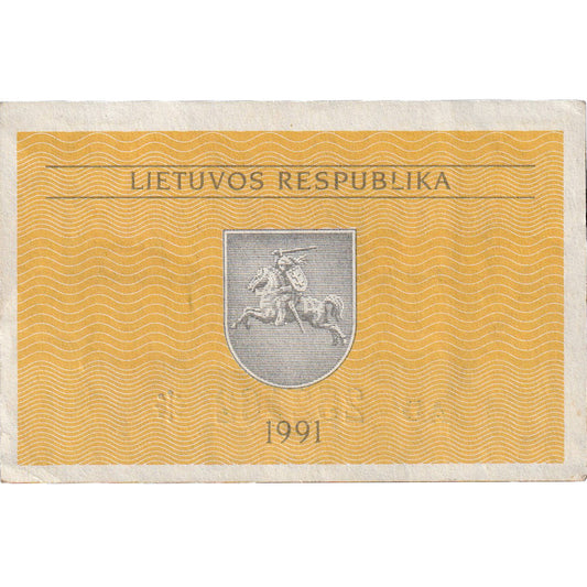 Litva,
 
 0,10 kupónov,
 
 1991